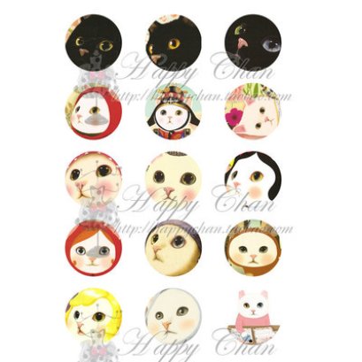 ภาพสำหรับนำไปทำจี้ หรือตัวห้อย Jetoy Cat ขนาด 20 mm.