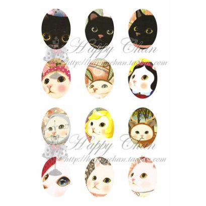 ภาพสำหรับนำไปทำจี้ หรือตัวห้อย Jetoy Cat ขนาด 18 x 25 mm.