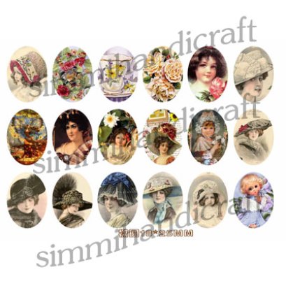 ภาพสำหรับนำไปทำจี้ หรือตัวห้อย Vintage ขนาด 18 x 25 mm.