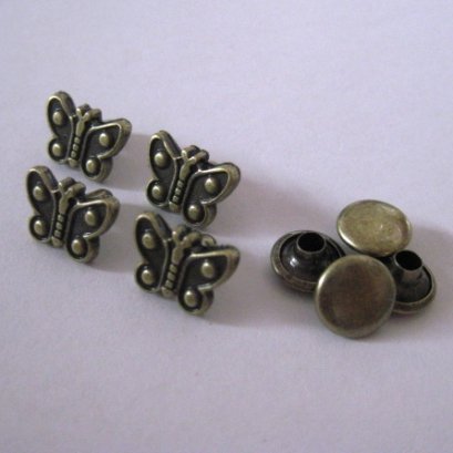 หมุดย้ำลายผีเสื้อ 4 ชุด / set