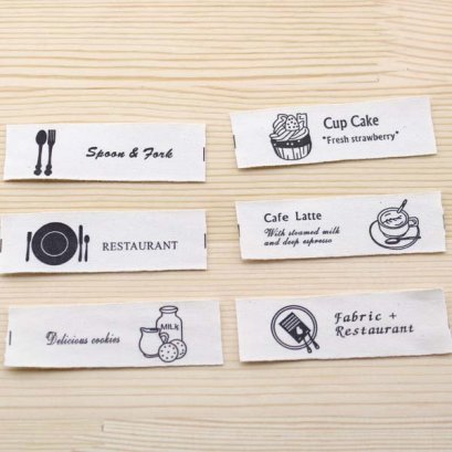 เทปผ้า Cotton ลาย Cafe หน้ากว้าง 2 cm. ราคา/หลา