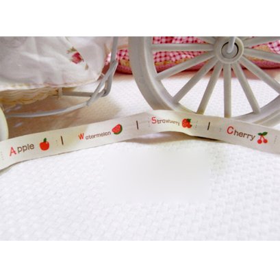 เทปผ้า Cotton ลายผลไม้ กว้าง 1.5 ซม. ราคา/หลา