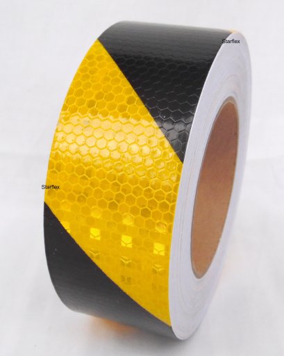 เทปสะท้อนแสง Starflex สติ๊กเกอร์สะท้อนแสง ผิวผลึก รังผึ้งลายเฉลียง หน้ากว้าง 5 เซนติเมตร สติ๊กเกอร์สะท้อนแสง