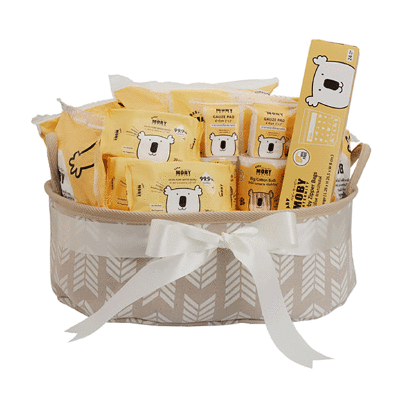 Moby Newborn essentials (gift basket) ตระกร้าผ้าเยี่ยมคลอด สำหรับเด็กแรกเกิด