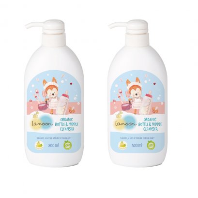 Lamoon Organic Nipple & Bottle Cleanser 500 ml.(Pack 2)