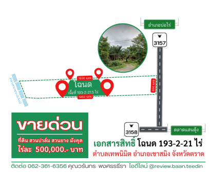 สวนผสมจังหวัดตราด ปาล์ม ยางพารา มังคุด