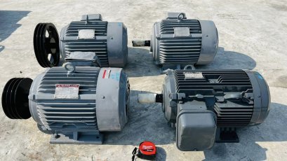 มอเตอร์ไฟฟ้ากำลัง Mitsubishi & Hitachi ขนาด 20 HP ระบบไฟ 380V สภาพสวยพร้อมใช้งาน