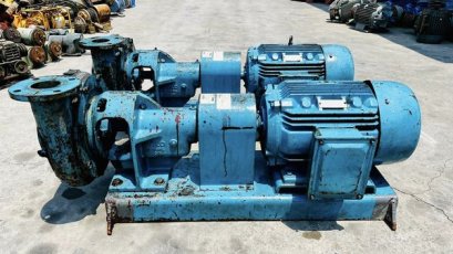 ชุดปั้มน้ำหอยโข่ง SULZER PACO USA ใบพัดทองเหลือง ขนาดท่อ 4”- 3” / Q : 109 m3/h // TDH : 90 m / กำลังมอเตอร์ BROOK 20 HP 1460 RPM 380V สภาพสวยพร้อมใช้