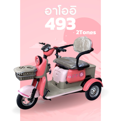 จักรยานไฟฟ้า 3 ล้อ 493-2Tones สีชมพู