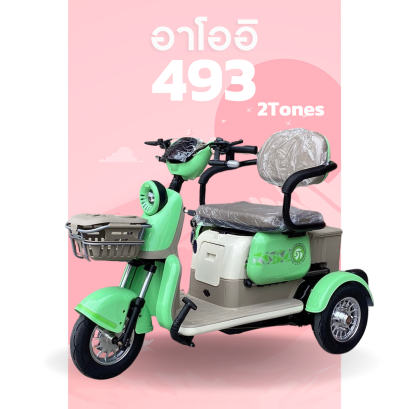 จักรยานไฟฟ้า 3 ล้อ 493-2Tones สีเขียว