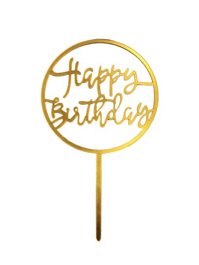 ป้ายปักเค้กอะคริลิค HBD แบบที่ 20