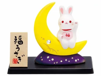 กระต่ายหัวใจ ประดับคริสตัล พร้อมฐานรอง