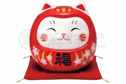 แมวดารุมะ สีแดง size L คว่ามสำเร็จ สมดังใจ