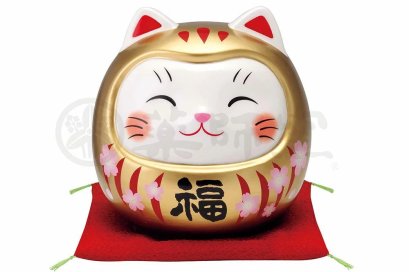 แมวดารุมะ สีทองsize L การเงินบริบูรณ์