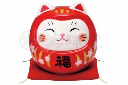 แมวดารุมะ สีแดง ประสบความสำเร็จในการงาน ขอพรสมหวังดั่งใจ