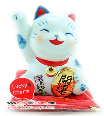 แมวถือเหรียญทองกวักขวา เรียกโชคลาภ  9 CM