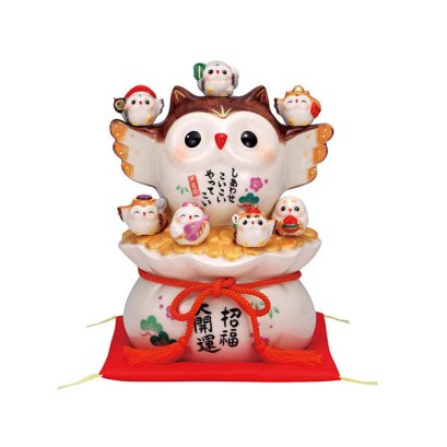 นกฮูก7 เซียนนำโชค ขนาดใหญ่  19.5 CM