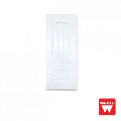 PVC Door, 2 Solid Doors, mullion with White Pattern, Wintech
