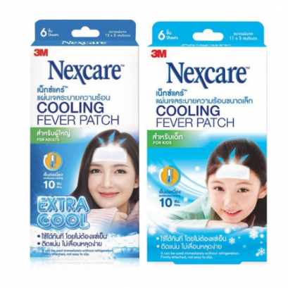3M Nexcare Cooling Fever Patch for Adults EXTRA COOL แผ่นเจลลดไข้  KOOLFEVER 6ชิ้น