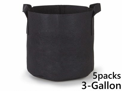 แพ็ค 5! ถุงปลูกต้นไม้แบบผ้า ขนาด 3แกลลอน สูง 20ซม Smart Grow Bag 3-Gallon - Fabric Pot