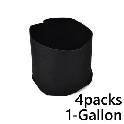 แพ็ค 4! ถุงปลูกต้นไม้แบบผ้า ขนาด 1แกลลอน สูง 15ซม Smart Grow Bag 1-Gallon - Fabric Pot