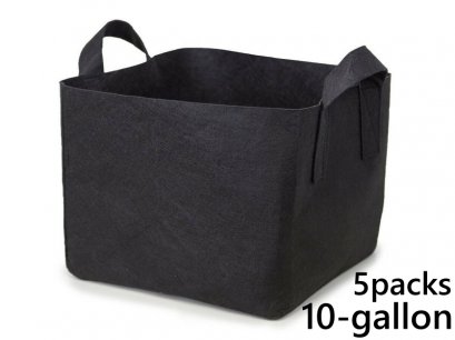 แพ็ค 5! ถุงปลูกต้นไม้แบบผ้า ขนาด 10แกลลอน ทรงสี่เหลี่ยม สูง 30ซม Smart Grow Bag 10-Gallon - Fabric Pot Square Shaped 
