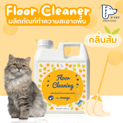 น้ำยาทำความสะอาดพื้น กลิ่นส้ม ดันฝุ่น ถูพื้นเงาวับ น้ำยาถูพื้น Floor Cleaner ขนาด 1 ลิตร