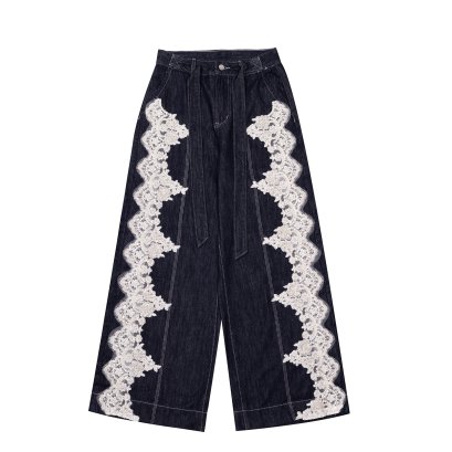 WHITE LACE DENIM