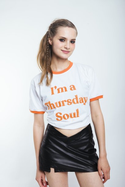 thursday white tee-small size