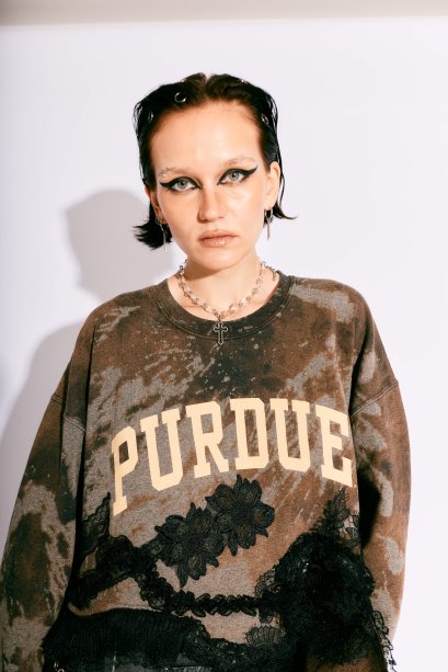 BLACKLACE BLEACH VARSITY SWEATER