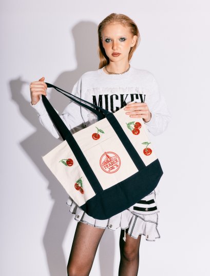 Cherry Bloom Canvas Tote