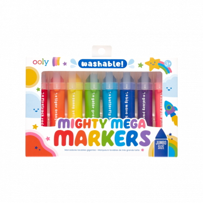 Mighty Mega Marker 8สี ปากกาเมจิก แท่งอ้วนตุ้ยนุ้ย