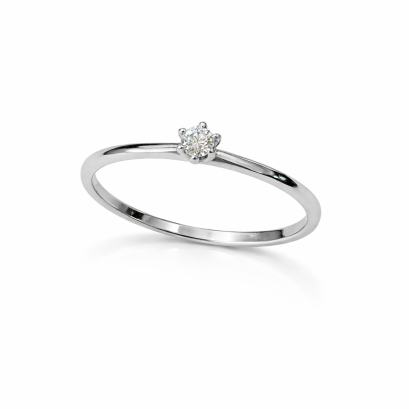 Ring 18K  White gold with Round Diamond