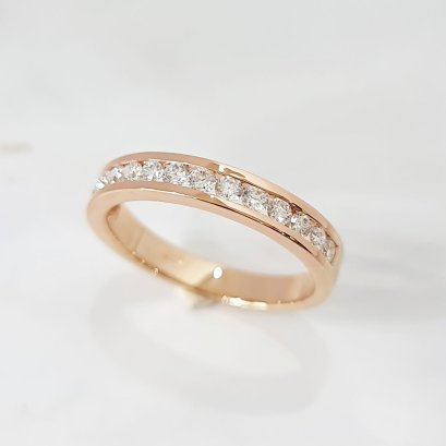 Ring 18K  Rose gold with Round Diamond