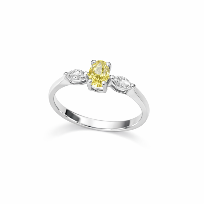Ring 18K  White gold with Round Diamond