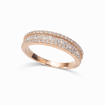 Ring 18K Rose Gold with  Diamond