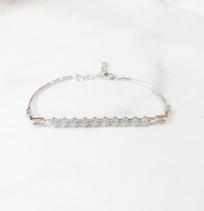 Bracelets 18K White Gold with Round Diamond