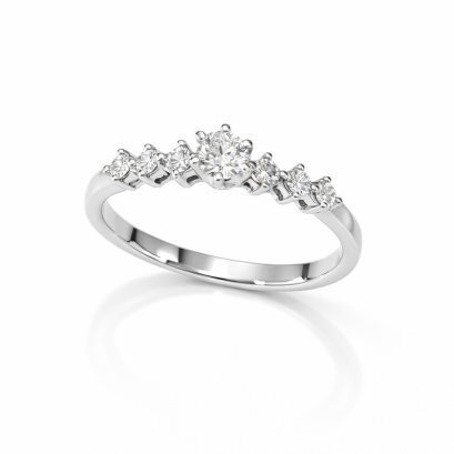 Ring 18K  white gold with Round  Diamond