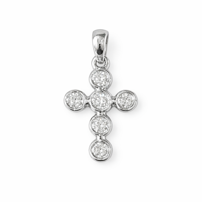 Pendants 18K  White gold with Round Diamond