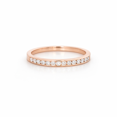 Ring 18K  Rose gold with Round Diamond