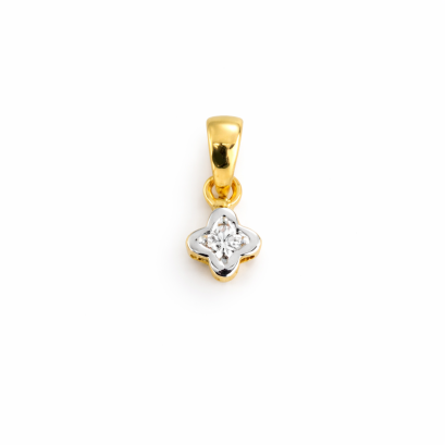 Pendants 18K Yellow gold with round diamond