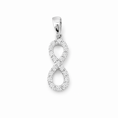 Pendants 18K  White gold with Round Diamond