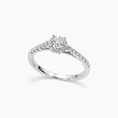 Ring 18K  White gold with Round Diamond