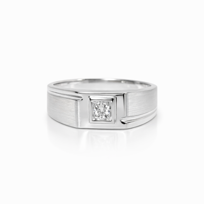 Ring 9K  White gold with Round Diamond
