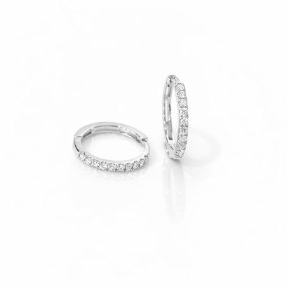 Earrings 18K  White gold with Round Diamond