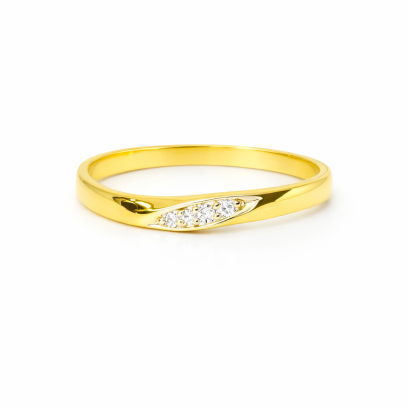 Ring 18K yellow Gold with Round Diamond