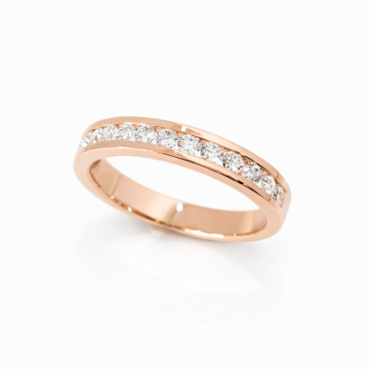 Ring 18K  Rose gold with Round Diamond