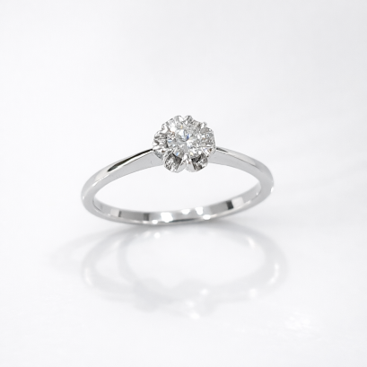 Ring 18K  White gold with Round Diamond