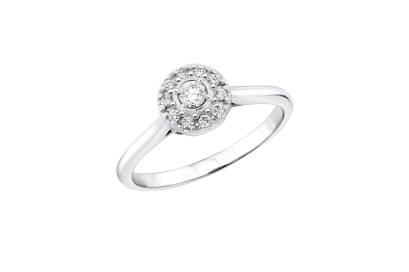 Ring 18K  White gold with Round Diamond