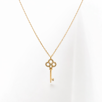 Pendants 14K Rose gold with round diamond